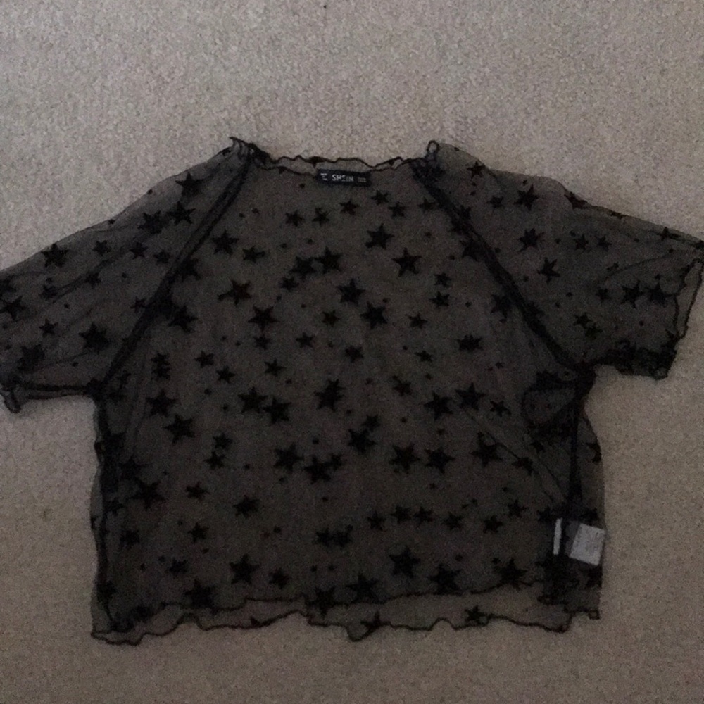 Sheer, mesh, star top